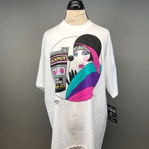 VTG Carol Joseph FACE IT! Bedazzled GATSBY GAMBLER T-shirt from Atlantis Resort